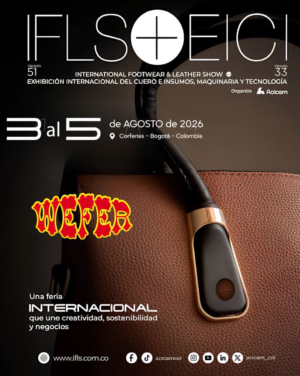 WEFER en IFLS + EICI 2026, Feria Internacional del Cuero y el Calzado, Bogotá Colombia